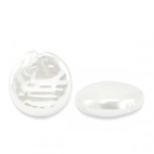 Imitationsperle coin 12x13mm White
